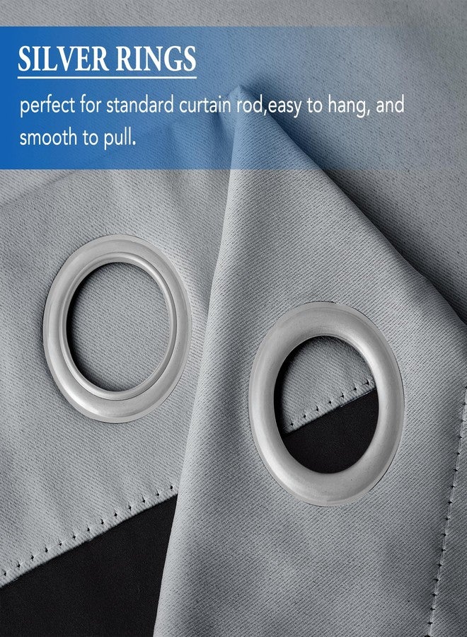 Beauoop Grey 100% Blackout Curtains 54 Inch Long 2 Panels for Bedroom Living Room Solid Room Darkening Thermal Insulated Soundproof Energy Saving Grommet Top Window Treatment Drapes,52x54 2 Set - Image 2